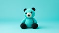 Turquoise Crocheted Teddy Bear: Mint Colored Toy On Vibrant Background
