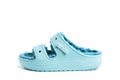 Blue Crocs sandal with a padded insole on a white background Royalty Free Stock Photo