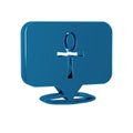 Blue Cross ankh icon isolated on transparent background. Egyptian word for life or symbol of immortality.