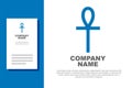 Blue Cross ankh icon isolated on white background. Logo design template element. Vector