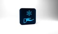 Blue Cross hospital medical icon isolated on grey background. First aid. Diagnostics symbol. Medicine and pharmacy sign Royalty Free Stock Photo