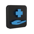 Blue Cross hospital medical icon isolated on transparent background. First aid. Diagnostics symbol. Medicine and Royalty Free Stock Photo