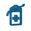 Blue Cross hospital medical tag icon isolated on transparent background. First aid. Diagnostics symbol. Medicine and Royalty Free Stock Photo