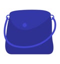 Blue crossbody bag flat design icon. Simple and modern shoulder bag illustration. Fashion accessory and casual style