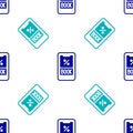 Blue Cruise ticket for traveling by ship icon isolated seamless pattern on white background. Travel by Cruise liner Royalty Free Stock Photo