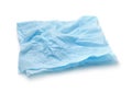 Blue crumpled paper napkin