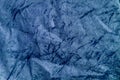 Blue crushed velvet, shiny luxurious velveteen texture, velour bg Royalty Free Stock Photo