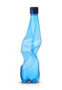 Blue crushed water bottle