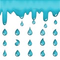 Blue cry cartoon tears icon or sweat drops from eyes Royalty Free Stock Photo