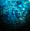 Blue crystal bokeh christmas abstract background