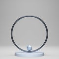 Blue crystal circle on pedestal