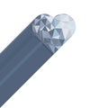 Blue crystal diamond shaped heart with shadow