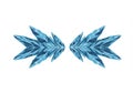Blue Crystal Ice Wings on White Background Royalty Free Stock Photo