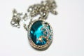 Blue crystal necklace Royalty Free Stock Photo