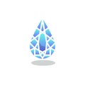 Blue crystal stone flat icon