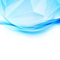 Blue crystal and swoosh wave pattern layout Royalty Free Stock Photo