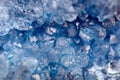 Blue crystals Agate SiO2. Macro