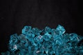 Blue crystals on a black background Royalty Free Stock Photo
