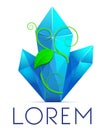 Blue crystals gems logo Royalty Free Stock Photo