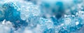 Blue Crystals. Macro. Winter Backgroun.Beautiful Light. Banner format Royalty Free Stock Photo