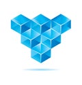 Blue cube design