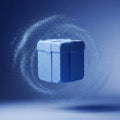 Blue Cube with Sparkles Royalty Free Stock Photo