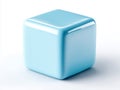 A blue cube on a white background Royalty Free Stock Photo