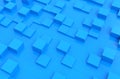 Blue cubes abstract background pattern. 3d illustration