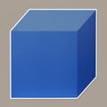 Blue cubic box template icon