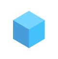 Blue Cuboid Isolated Geometric Figure Pattern Icon