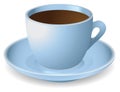 Blue cup with coffee Royalty Free Stock Photo
