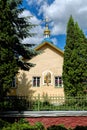 Blue cupola emblazoned with golden stars. Royalty Free Stock Photo