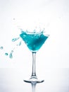 Blue curacao cocktail with splash Royalty Free Stock Photo