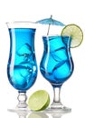 Blue Curacao cocktails Royalty Free Stock Photo