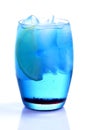 Blue curacao drink Royalty Free Stock Photo