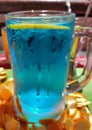 Blue curacao drink Royalty Free Stock Photo