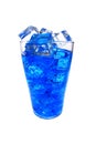 blue curacao drink with ice cubes Royalty Free Stock Photo