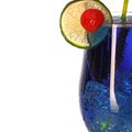 Blue curacao fresh Coctail isolated on white Royalty Free Stock Photo