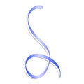 Blue curl ribbon mockup, realistic style Royalty Free Stock Photo