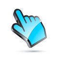 Blue cursor hand