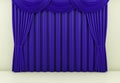 Blue curtain or drapes background. 3d render Royalty Free Stock Photo