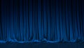 Blue curtain in theater.