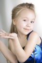 Blue curtsy Princess. Royalty Free Stock Photo