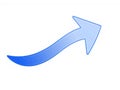 Blue Curved Arrow Icon Pointing Upwards Gradient Vector Illustration Royalty Free Stock Photo