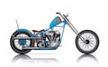 Blue custom chopper Royalty Free Stock Photo