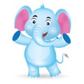 Blue Cute Elephant Cartoon