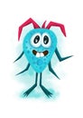 Blue cute furry monster character Royalty Free Stock Photo