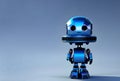 blue cute robotic assistant or artificial intelligence robot