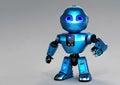 blue cute robotic assistant or artificial intelligence robot