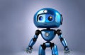 blue cute robotic assistant or artificial intelligence robot